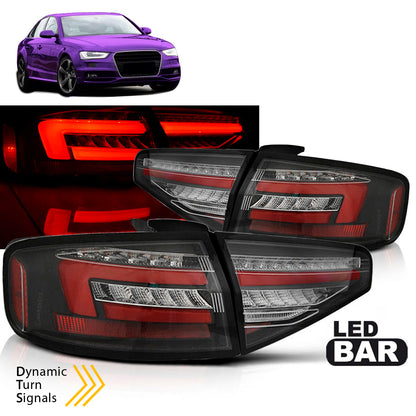 LED BAR Rücklichter Schwarz SEQ passend für Audi A4 B8 12-15 Limousine OEM LED