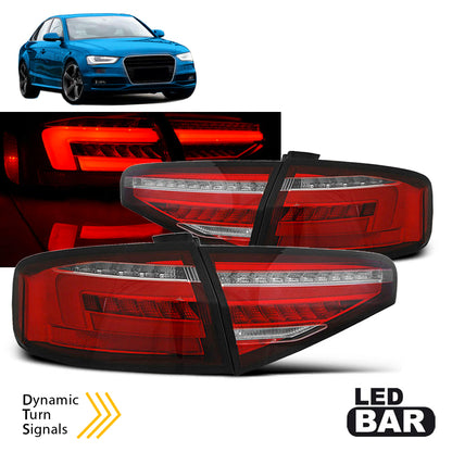 LED BAR Rücklichter Rot Weiß SEQ passend für Audi A4 B8 12-15 Limousine OEM Glühbirne