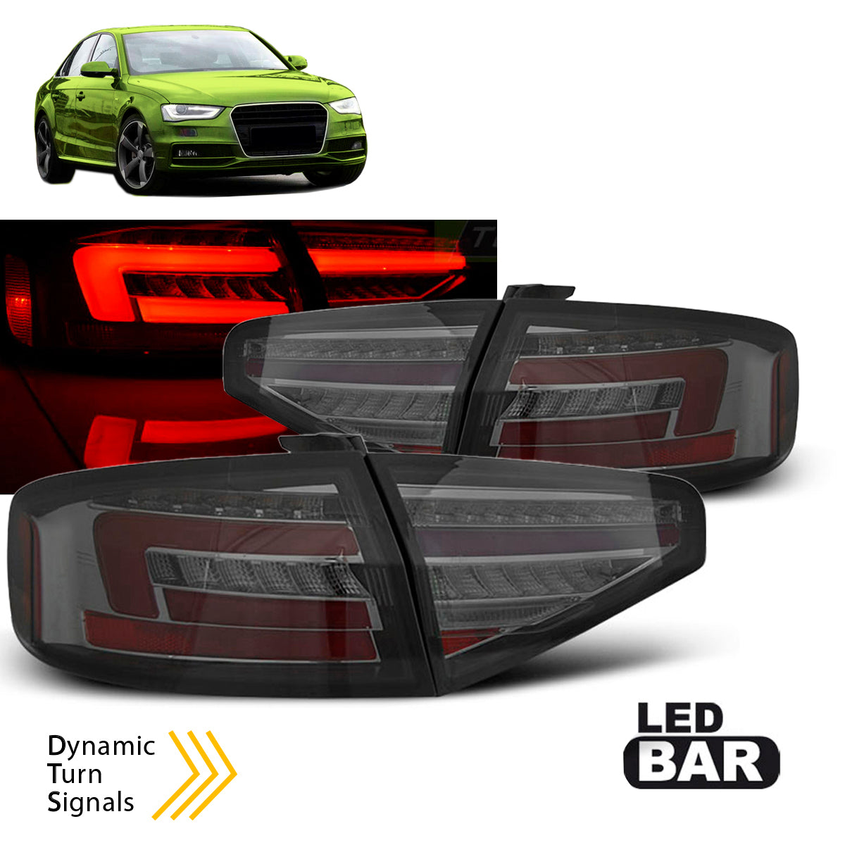 LED BAR Rücklichter Rauch SEQ passend für Audi A4 B8 12-15 Limousine OEM Glühbirne