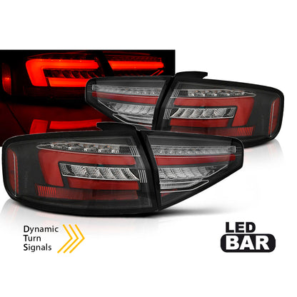 LED BAR Rücklichter Schwarz SEQ passend für Audi A4 B8 12-15 Limousine OEM Glühbirne