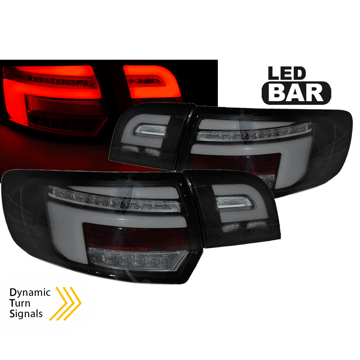 LED BAR Rücklichter Schwarz SEQ passend für Audi A3 8P 5D 03-08
