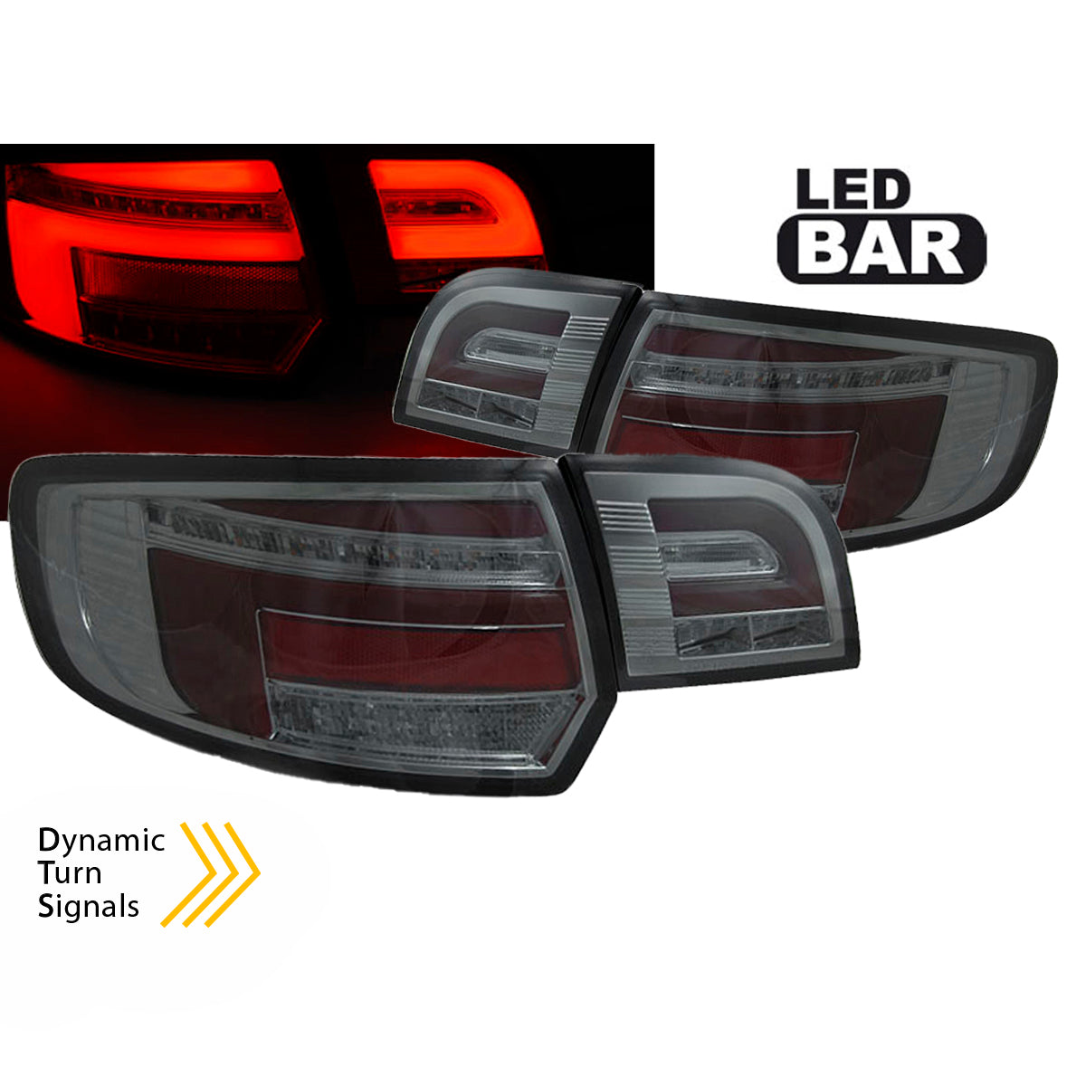 LED BAR Rot Rücklichter Rauch SEQ passend für Audi A3 8P 5D 03-08