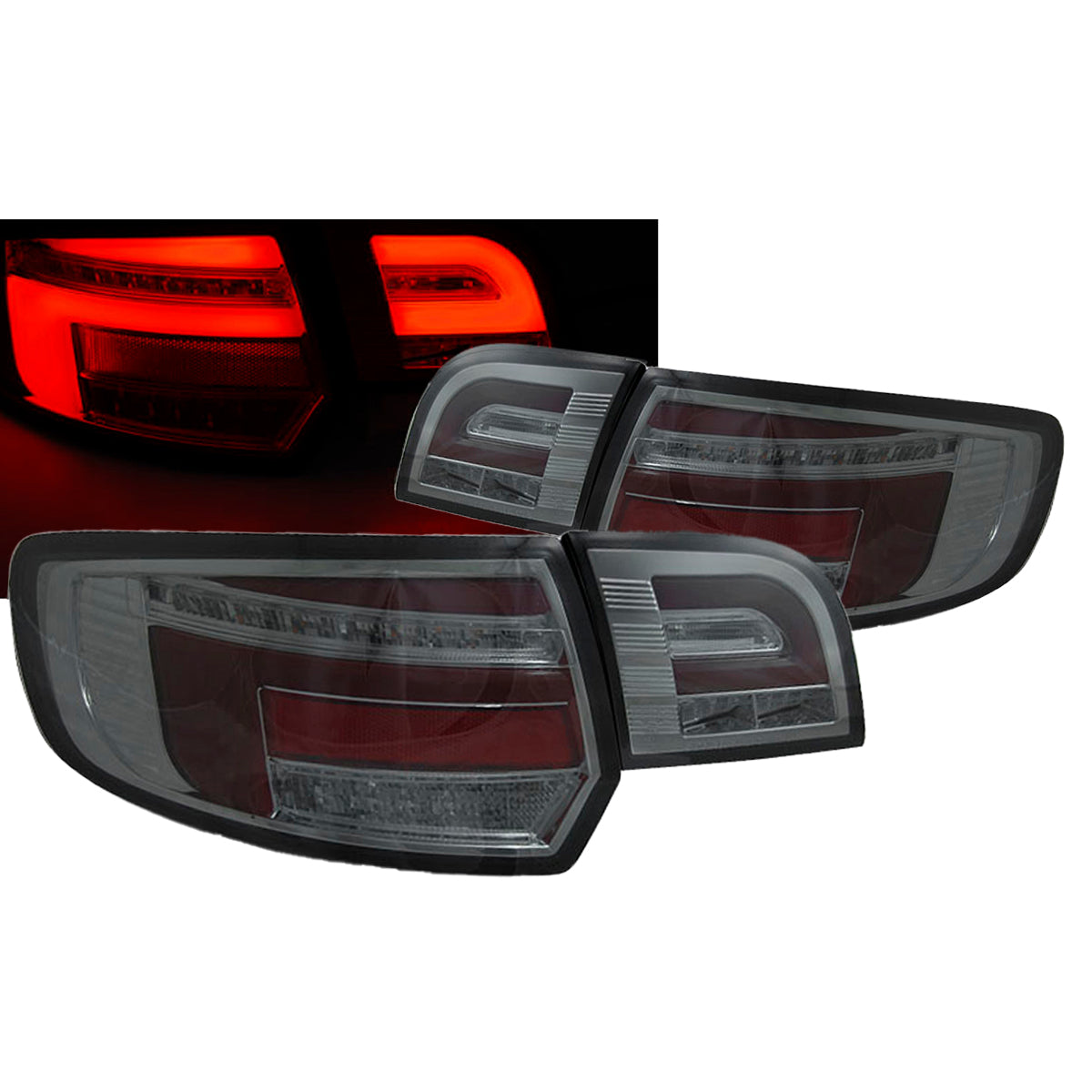 LED BAR Rot Rücklichter Rauch SEQ passend für Audi A3 8P 5D 03-08