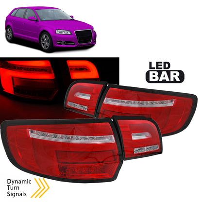LED BAR Rücklichter Rot Weiß SEQ passend für Audi A3 8P 5D 08-12