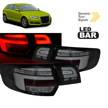 LED BAR Rücklichter Schwarz SEQ passend für Audi A3 8P 5D 08-12