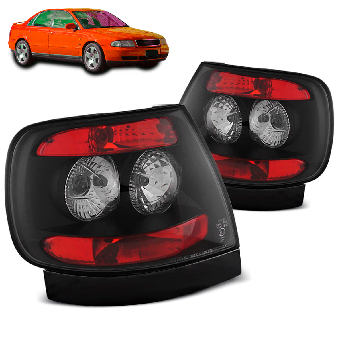 Rücklichter Schwarz passend für Audi A4 11.94-09.00