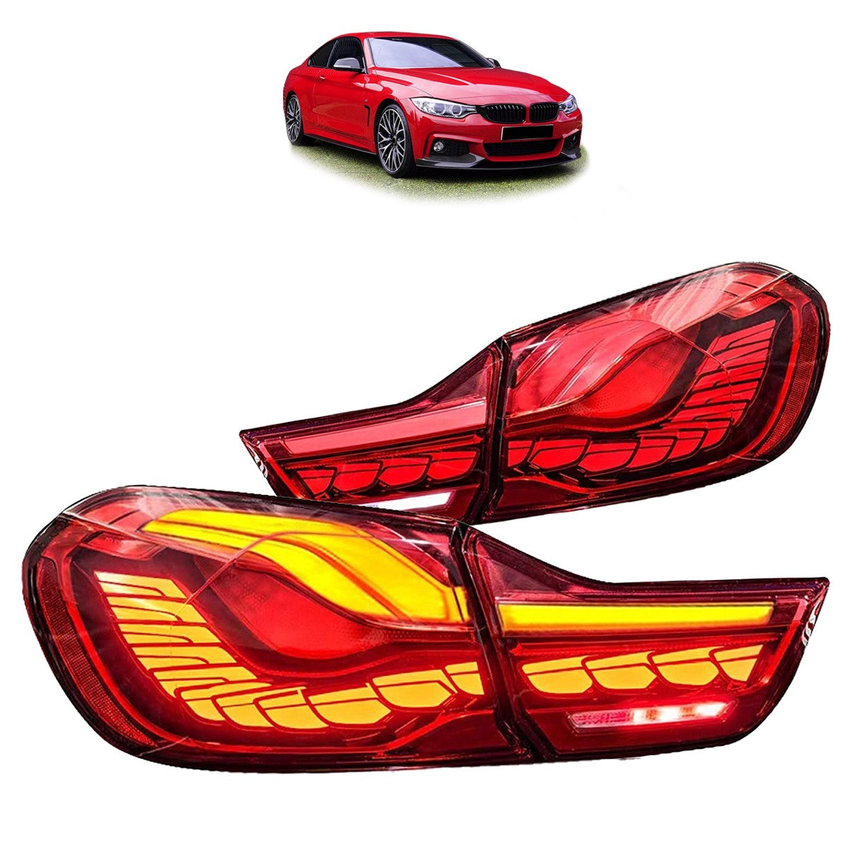 Dynamische LED Rücklichter Rot passend für BMW 4er F32 F33 F36 M4 2013-2021