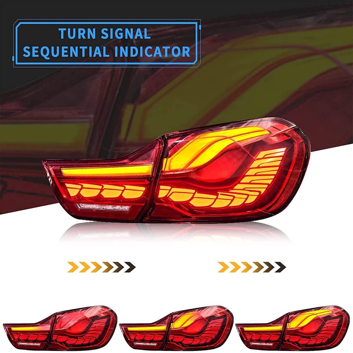 Dynamische LED Rücklichter Rot passend für BMW 4er F32 F33 F36 M4 2013-2021
