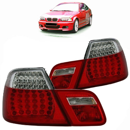 LED Rot Klar Rücklichter passend für BMW 3er E46 Coupé 1999-2003