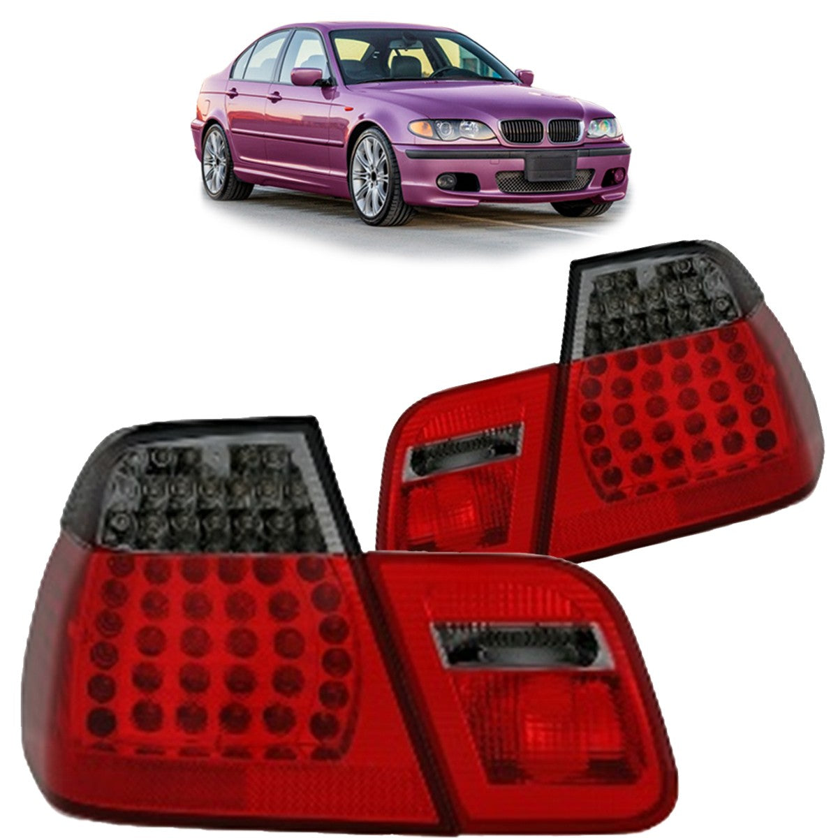 LED Rücklichter Rot Rauch passend für BMW 3er (E46) Limousine 2001-2005