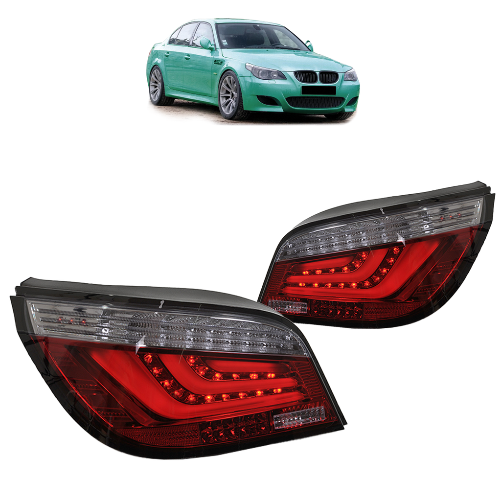 Heckleuchten LED BAR Rot Smoke passend für BMW 5er (E60) Limousine Facelift 2007-2010