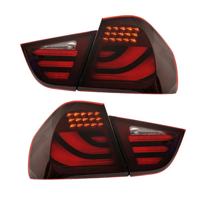 Heckleuchten LED BAR Rot Smoke passend für BMW 3er (E90) Limousine Facelift 2008-2011