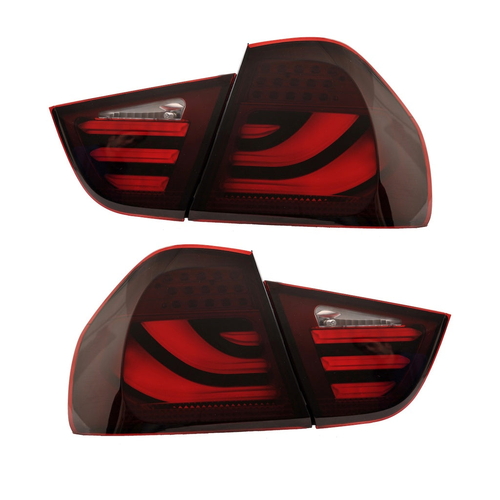 Heckleuchten LED BAR Rot Smoke passend für BMW 3er (E90) Limousine Facelift 2008-2011