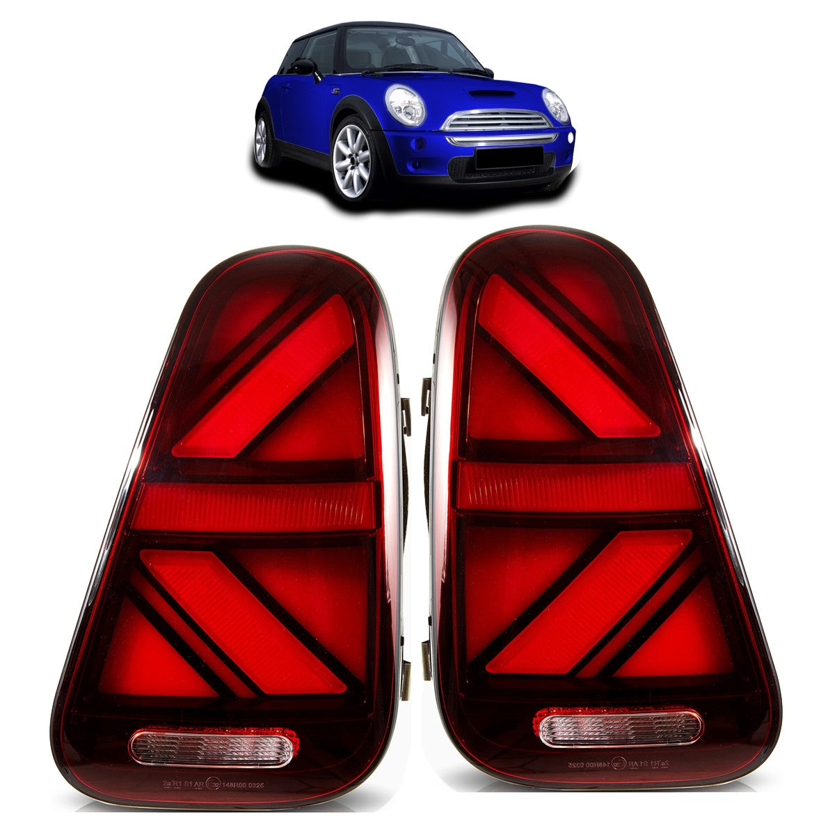 LED Rote Union Jack Rücklichter passend für MINI (R50 R52 R53) 2004-2006