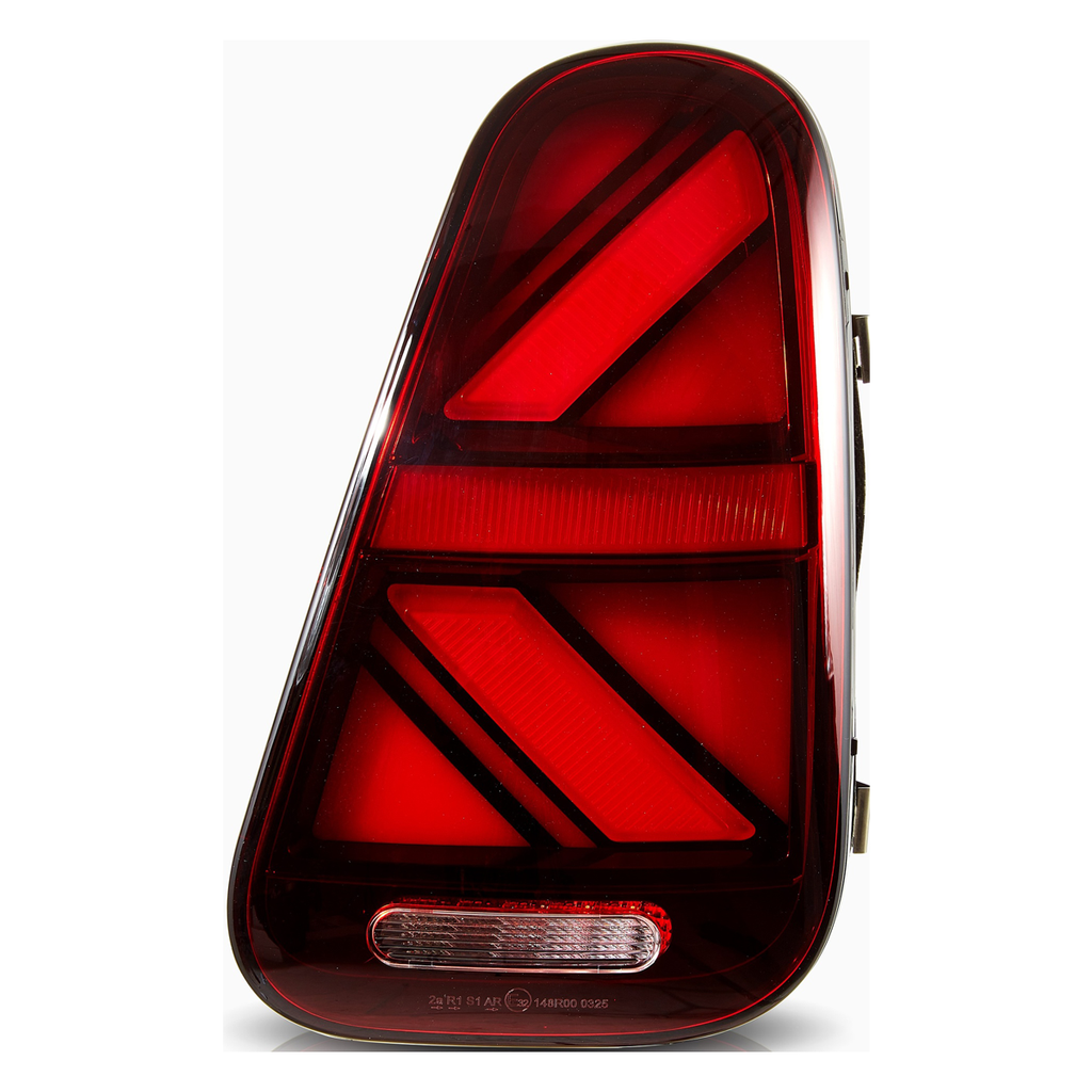 Heckleuchten LED Rot passend für MINI (R50, R53) Schrägheck, (R52) Cabrio Facelift 2004-2006 UNION JACK Stil
