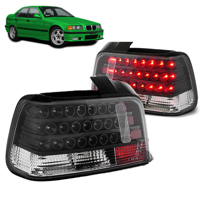 LED Rücklichter Schwarz passend für BMW E36 12.90-08.99 Limousine