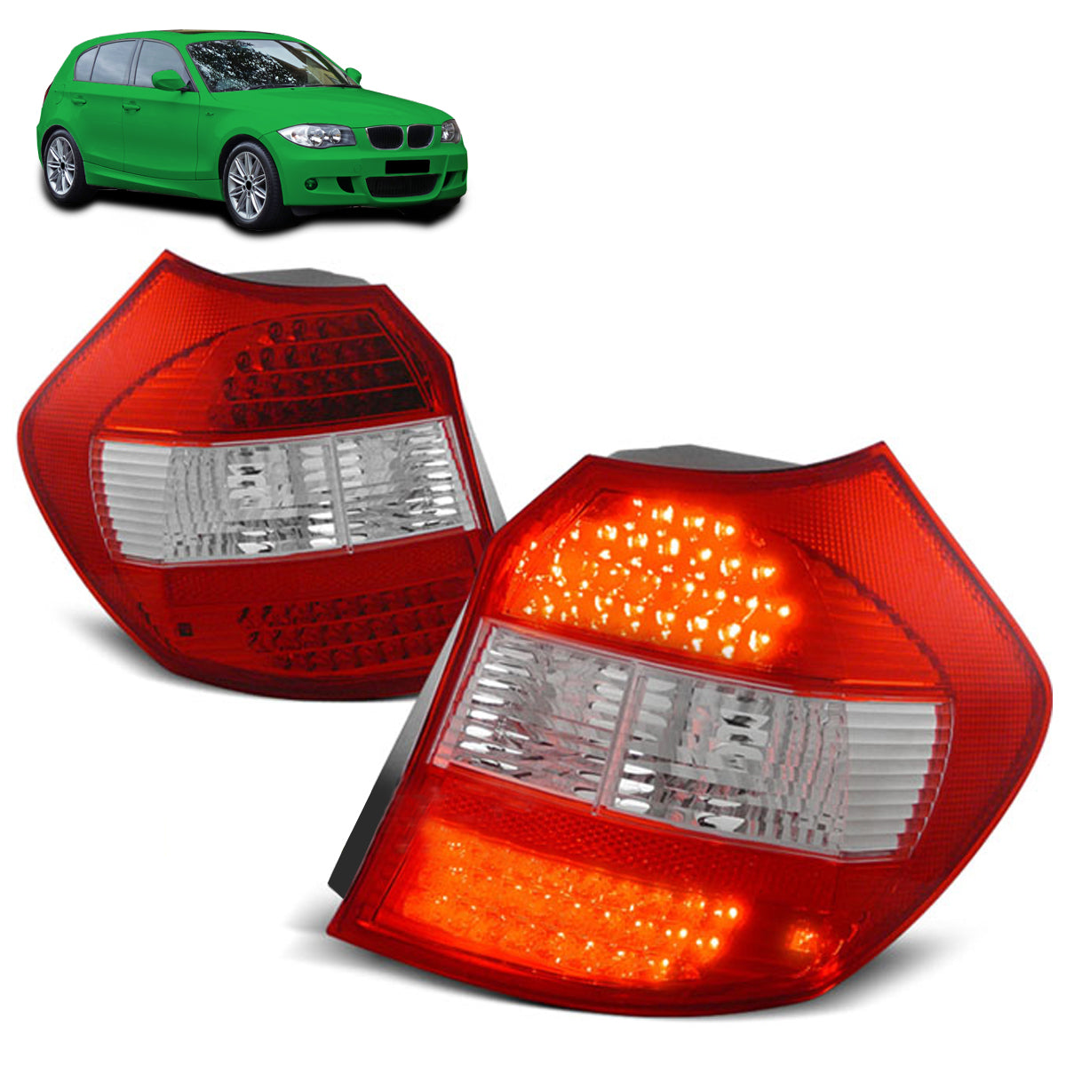 LED Rücklichter Rot Weiß passend für BMW E87 04-08.07