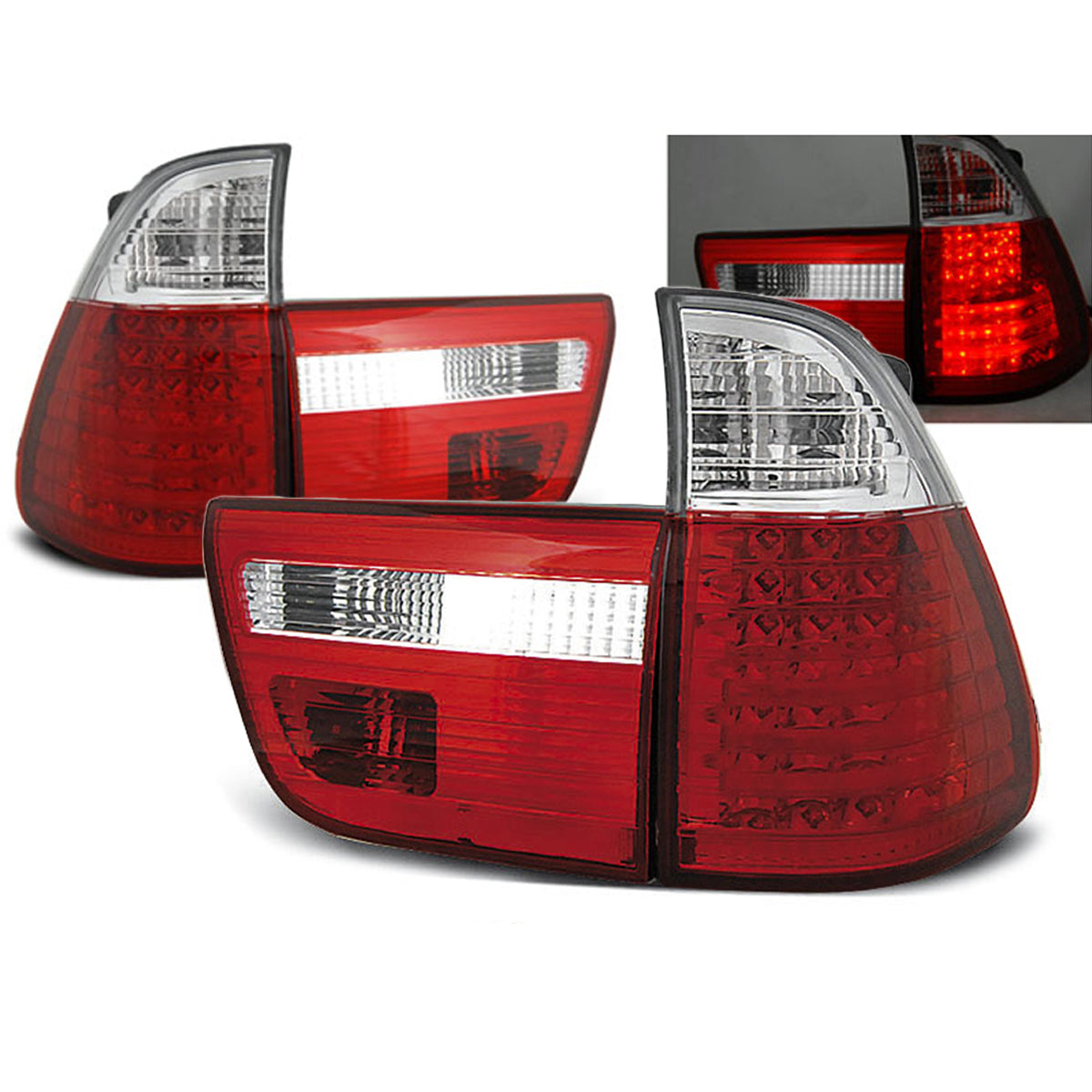 LED Rücklichter Rot Weiß passend für BMW X5 E53 09.99-10.03