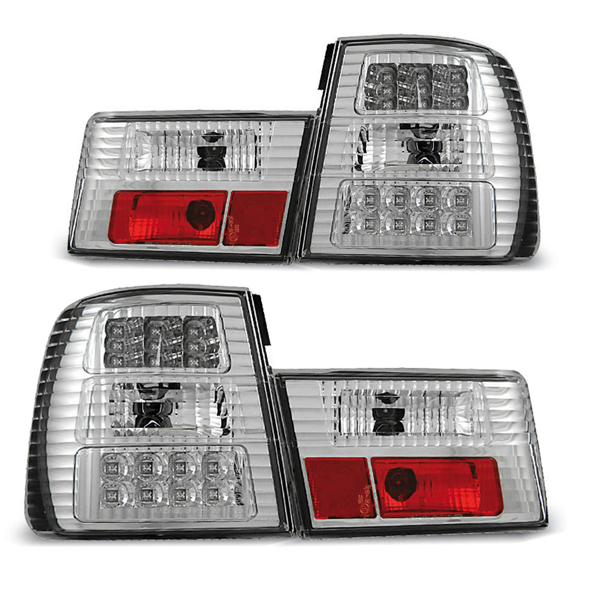 LED Rücklichter Chrom passend für BMW E34 02.88-12.95 Limousine