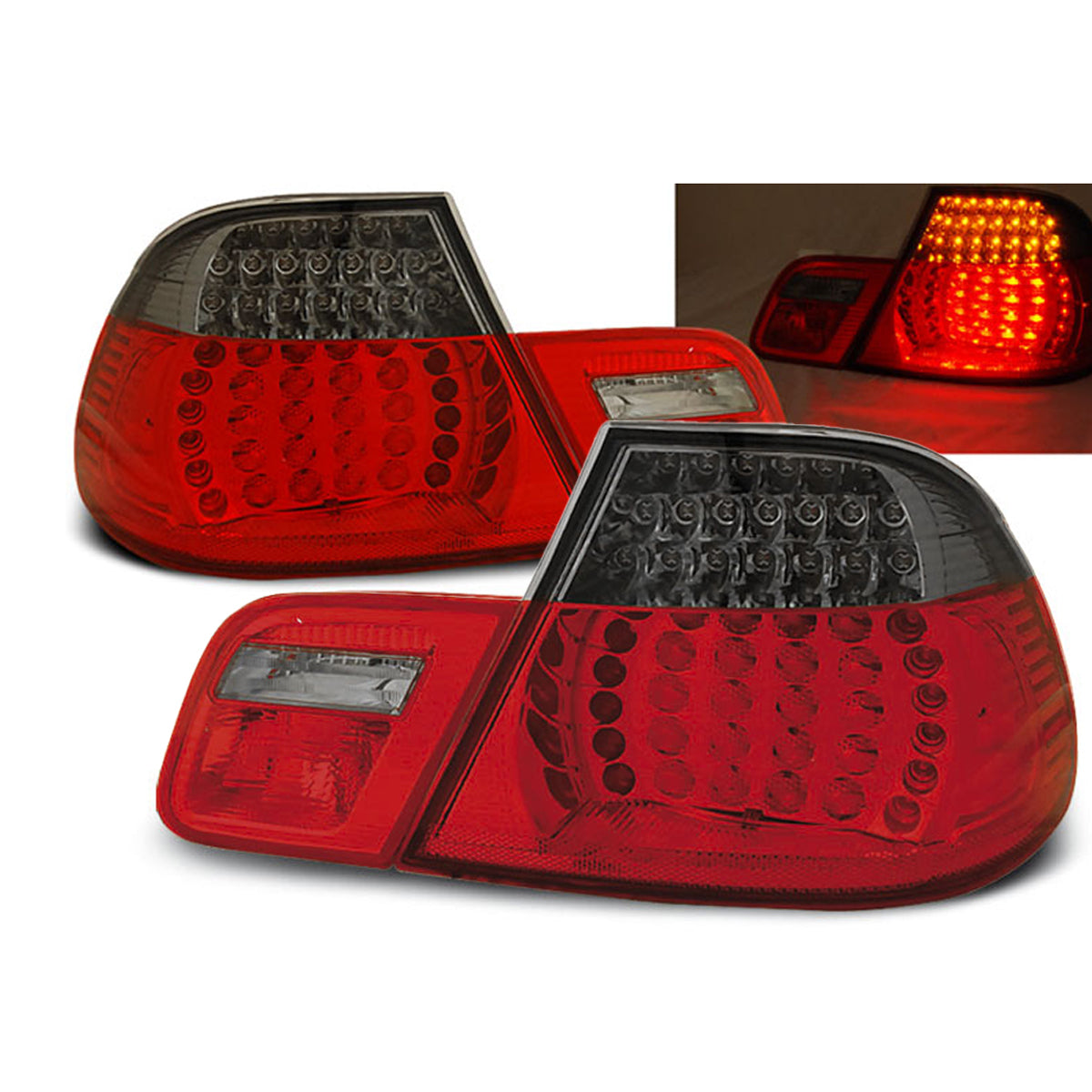LED Rücklichter Rot Rauch passend für BMW E46 04.99-03.03 Coupé