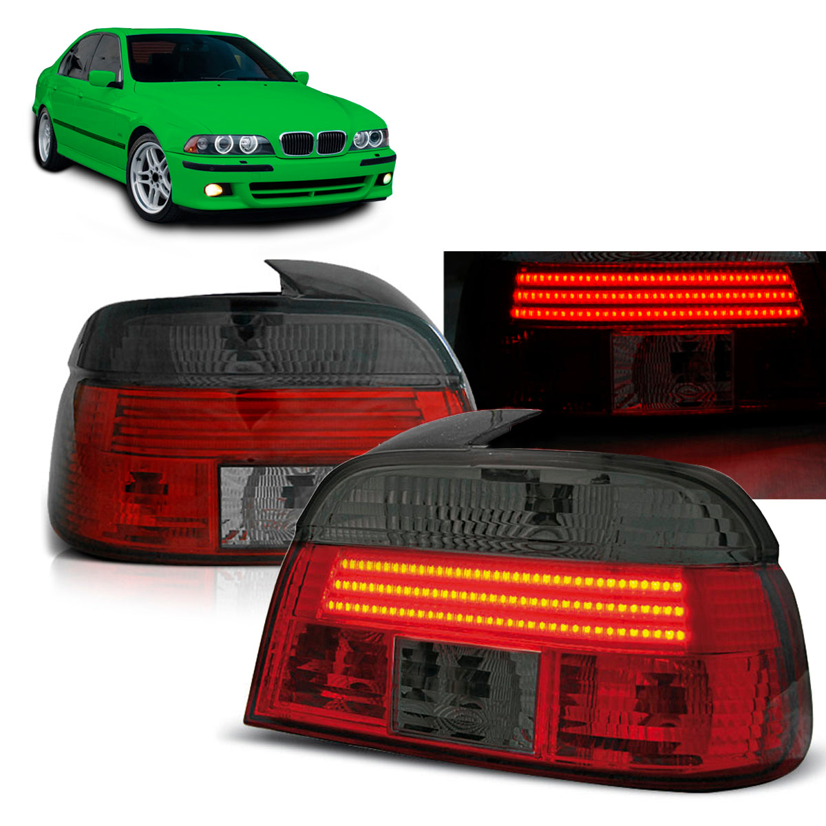 LED Leistenrücklichter Rot Rauch passend für BMW E39 09.95-08.00