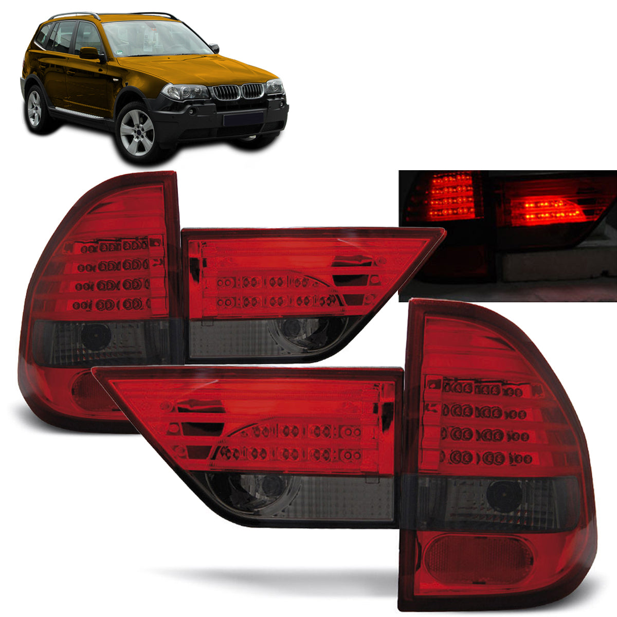 LED Rücklichter Rot Rauch passend für BMW X3 E83 01.04-06