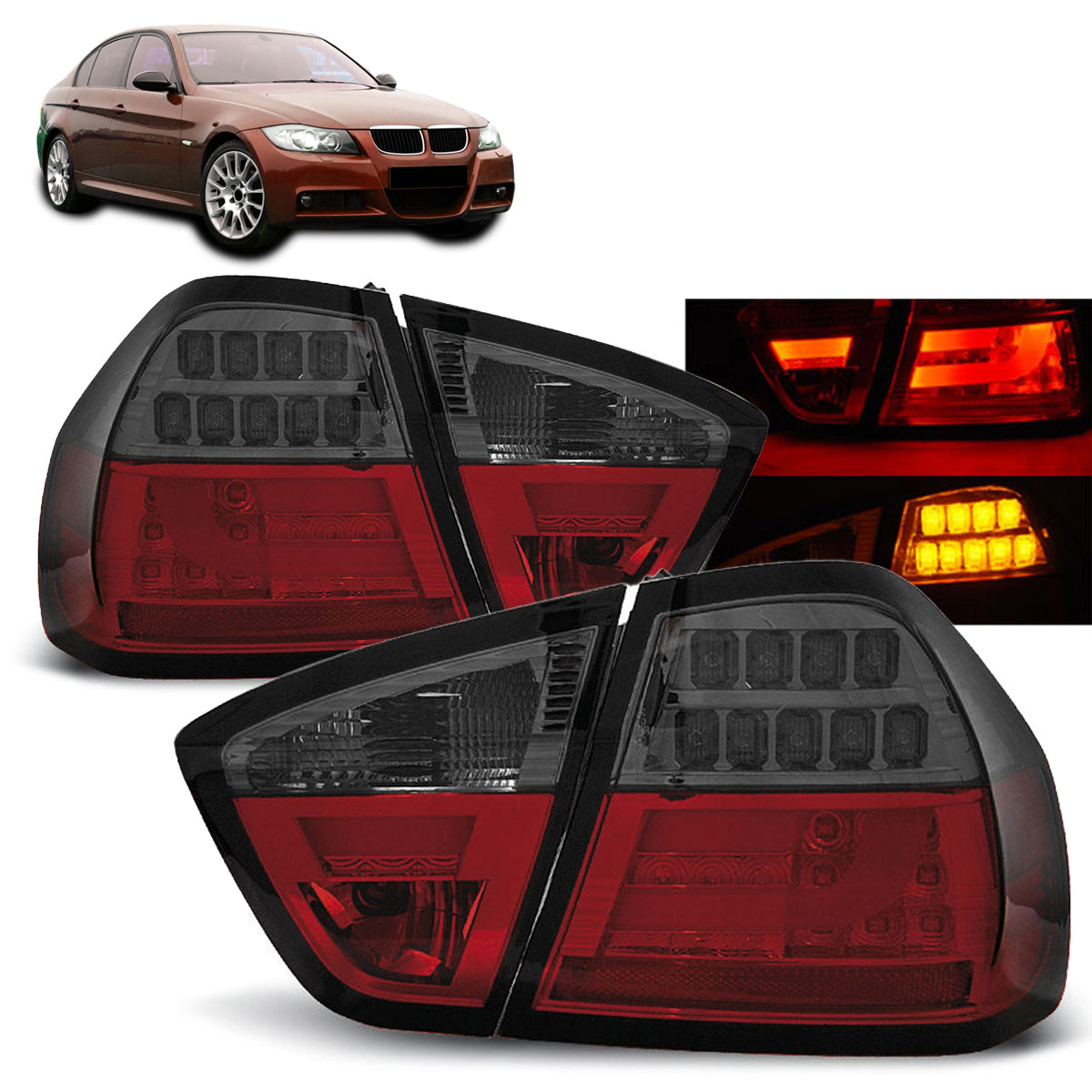 LED Leiste Rücklichter Rot Rauch passend für BMW E90 03.05-08.08