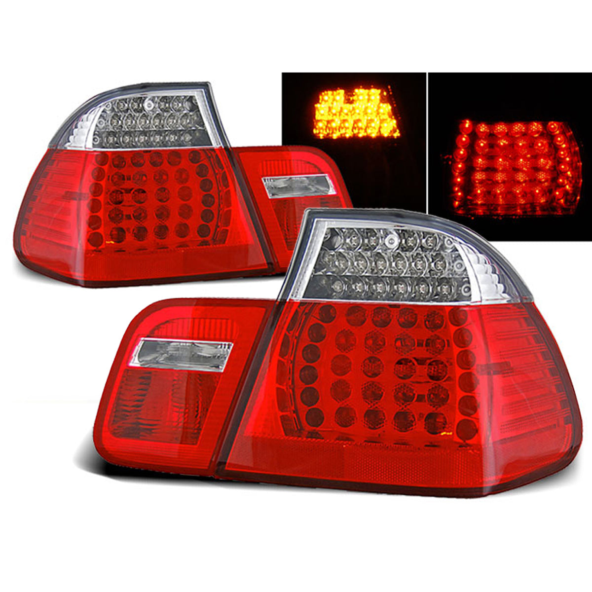 LED Rücklichter Rot Weiß passend für BMW E46 09.01-03.05 Limousine