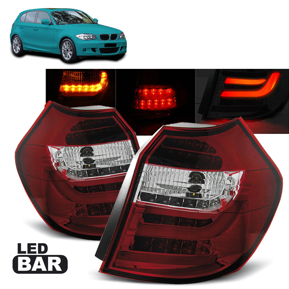 LED Leiste Rücklichter Rot Weiß passend für BMW E87 04-08.07