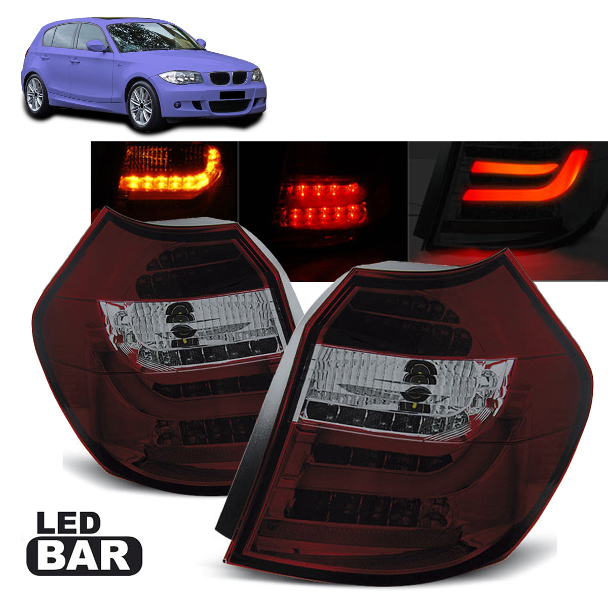 LED Leiste Rücklichter Rot Rauch passend für BMW E87 04-08.07