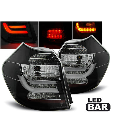 LED Leiste Rücklichter Schwarz passend für BMW E87/E81 09.07-11 LCI Schwarz