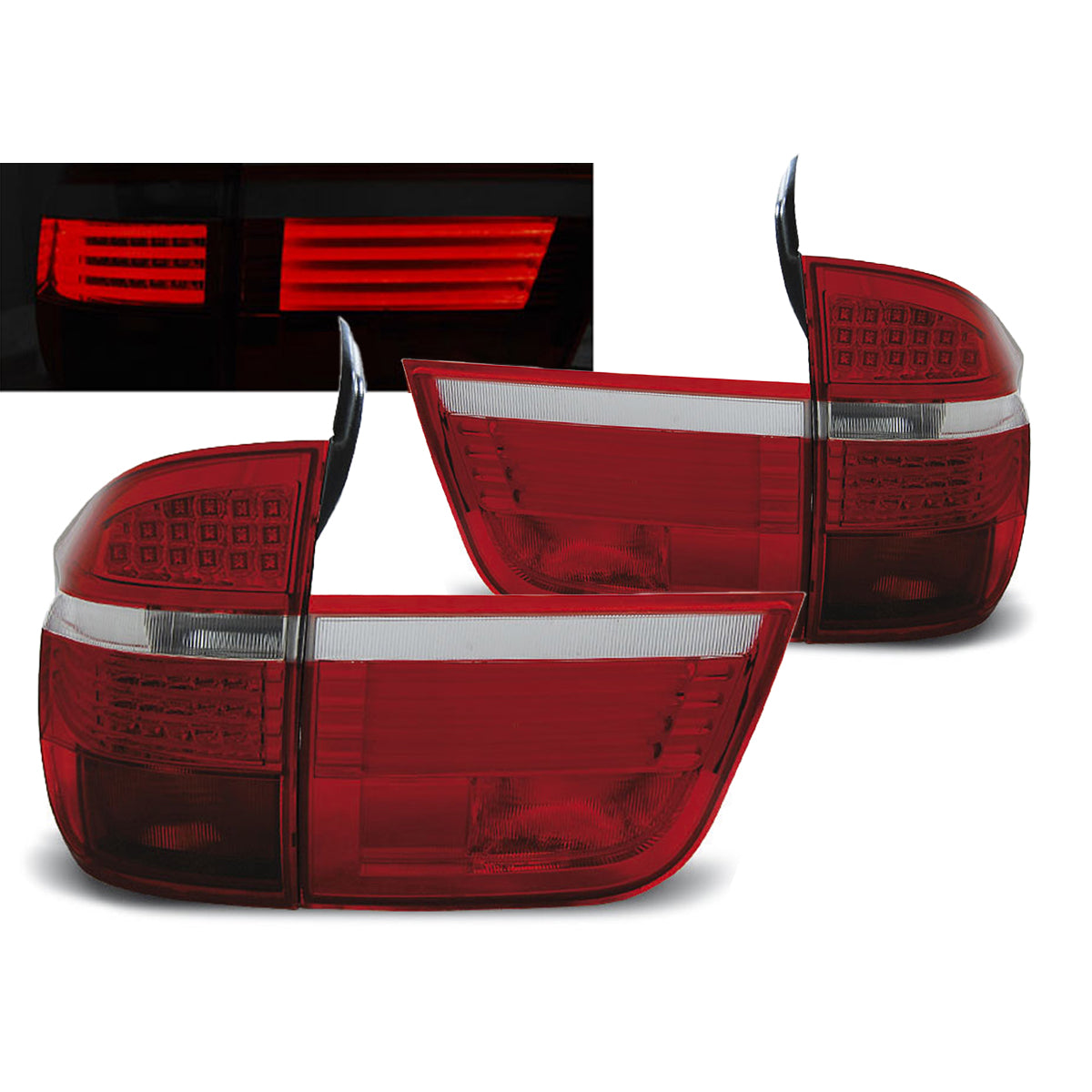 LED Rücklichter Rot Weiß passend für BMW X5 E70 03.07-05.10