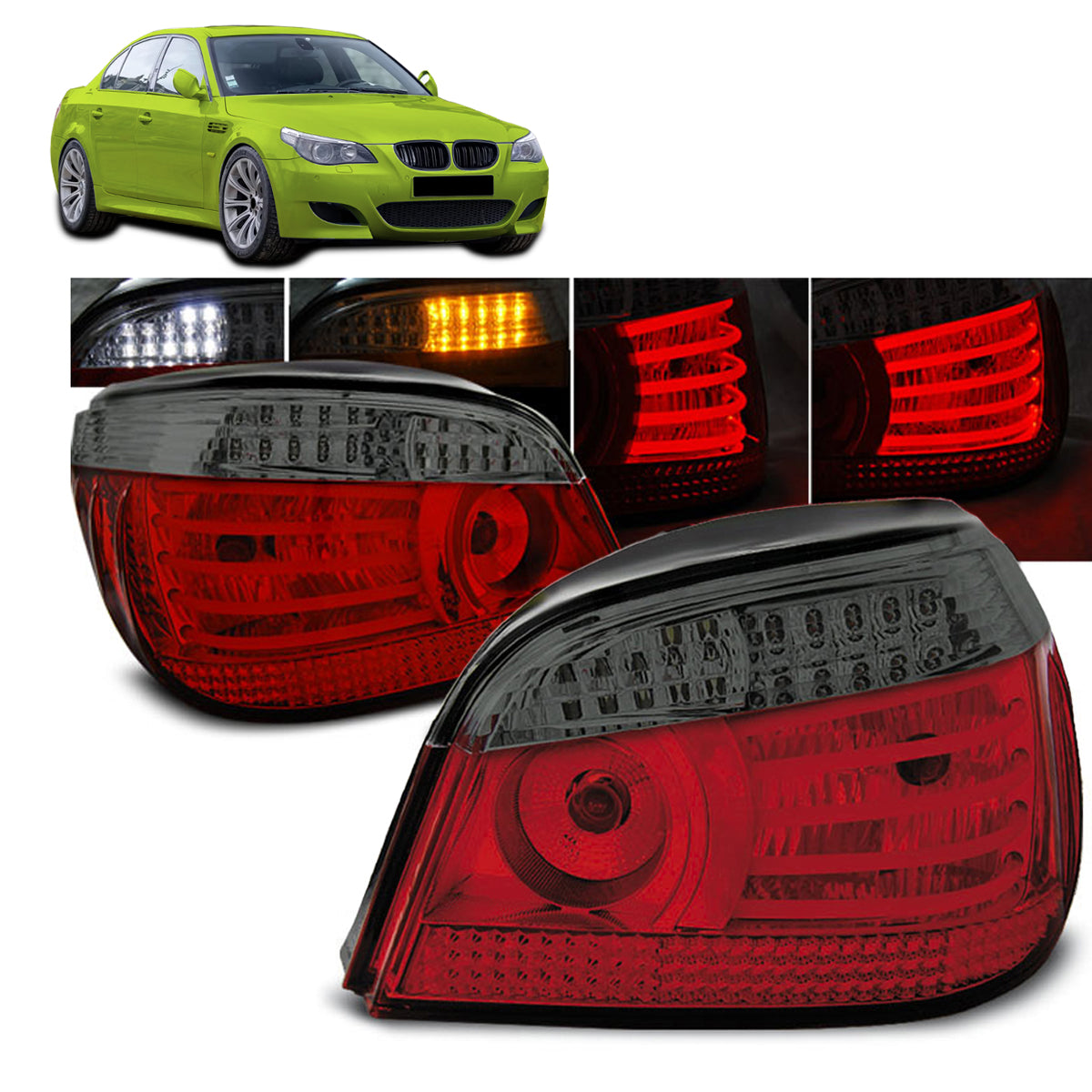 LED Rücklichter Rot Rauch passend für BMW E60 07.03-07