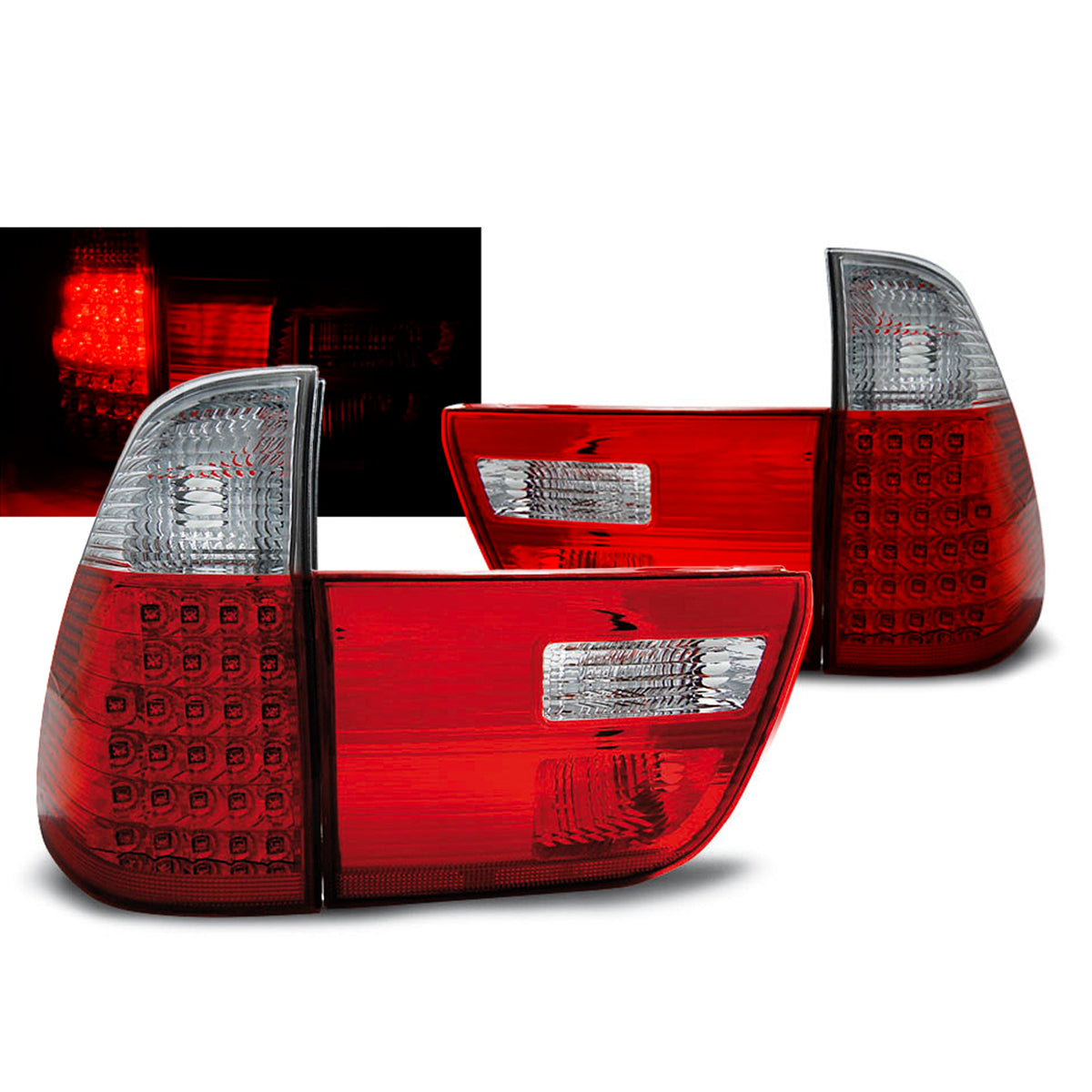 LED Rücklichter Rot Weiß passend für BMW X5 E53 09.99-06