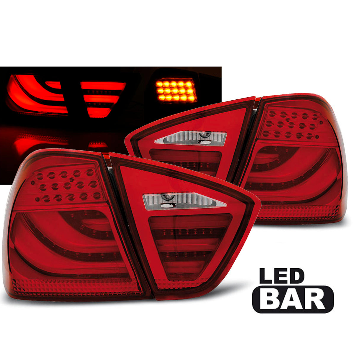 LED Leisten Rücklichter Rot passend für BMW E90 03.05-08.08