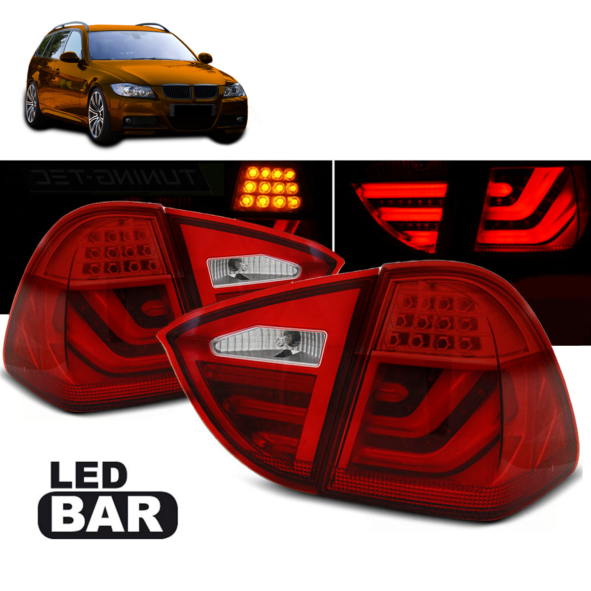 LED Leisten Rücklichter Rot passend für BMW E91 05-08