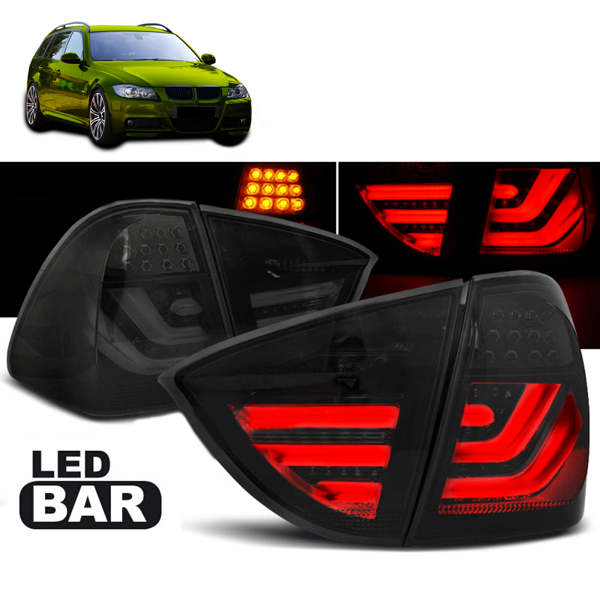 LED Leisten Rücklichter Rauch passend für BMW E91 05-08