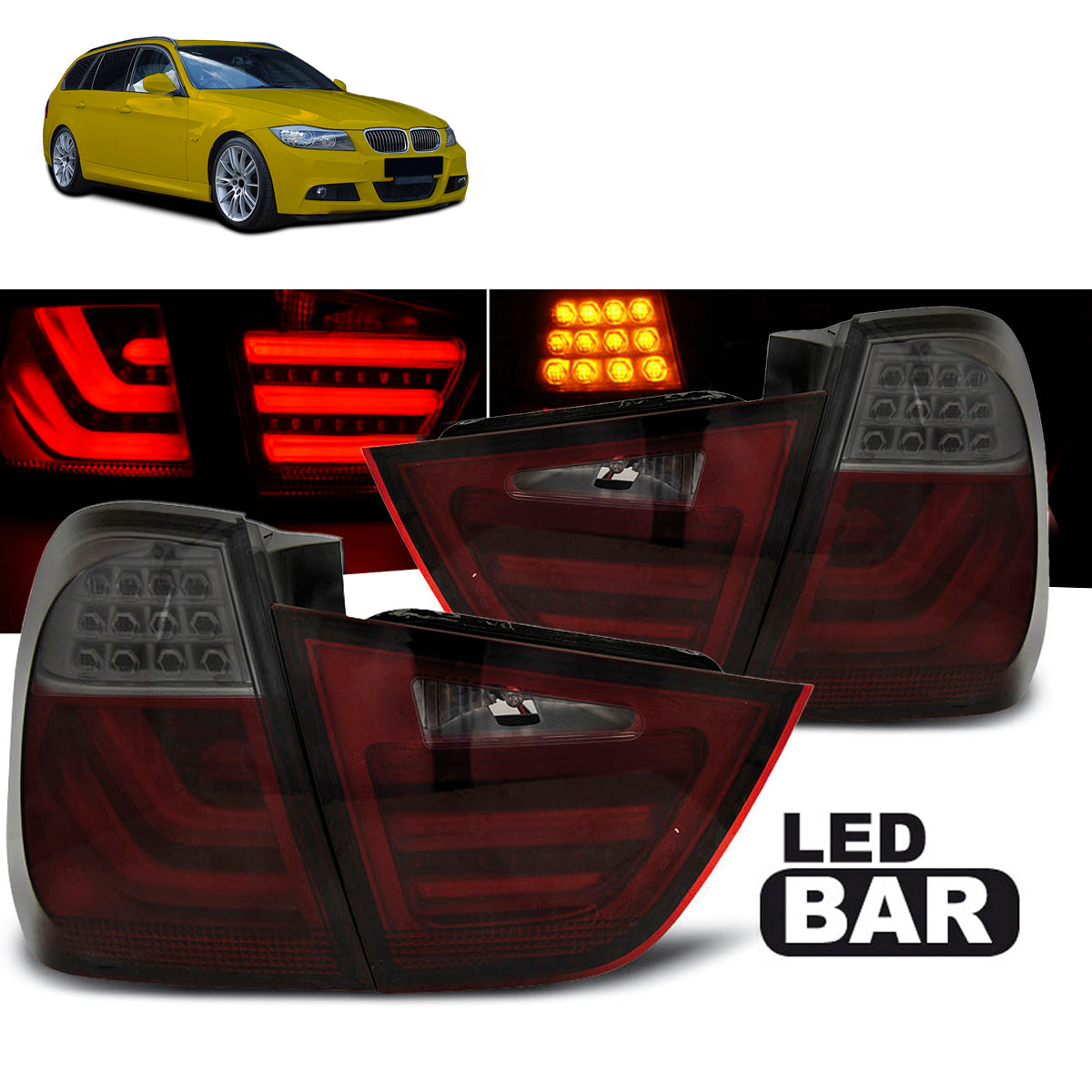 LED Leisten Rücklichter Rot Rauch passend für BMW E91 09-11