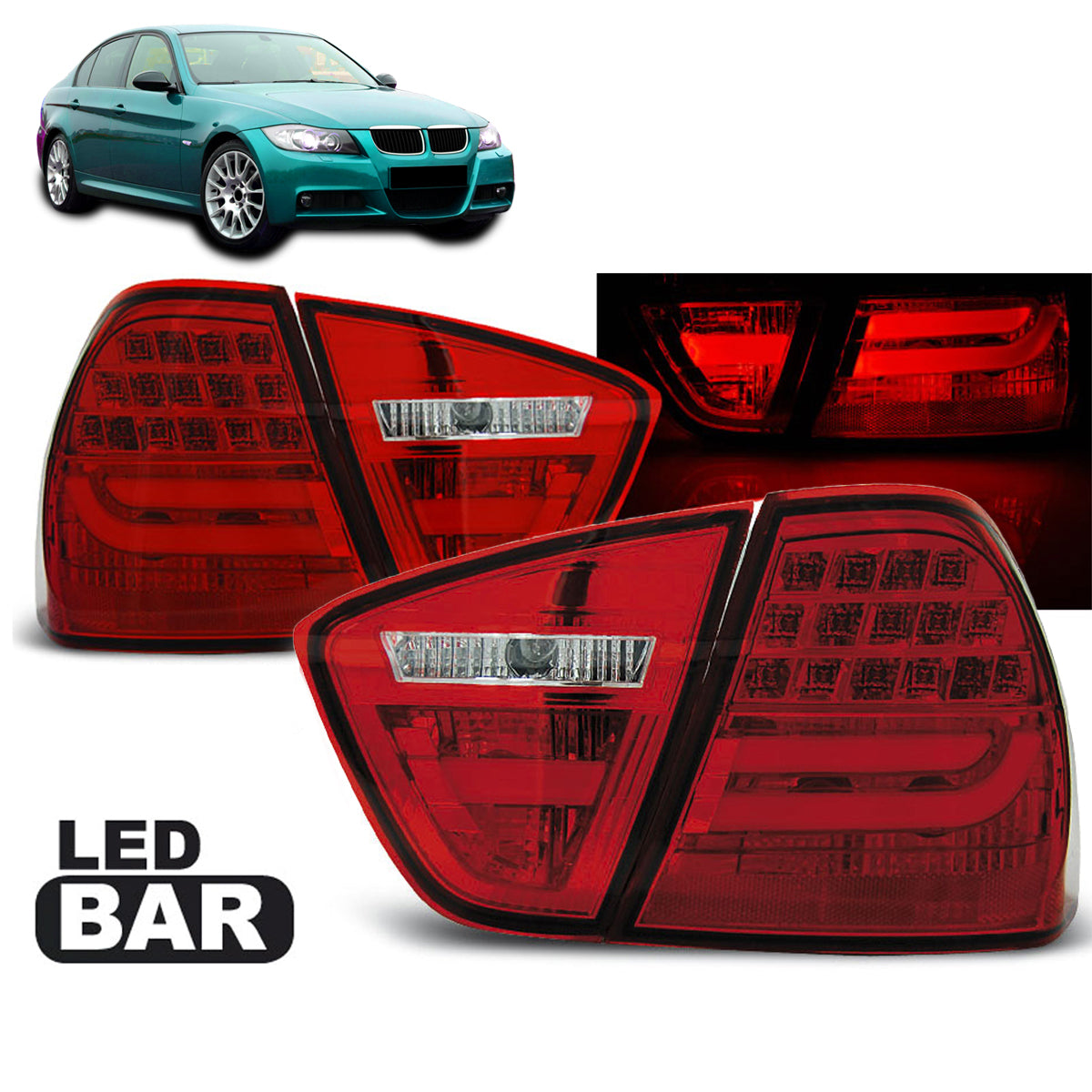 LED Leisten Rücklichter Rot passend für BMW E90 03.05-08.08