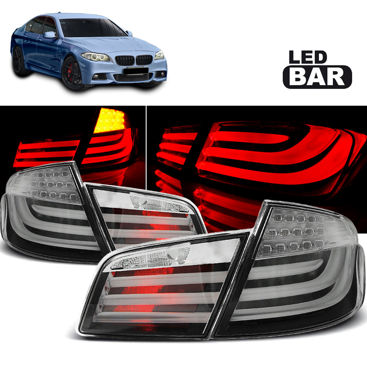 LED BAR Rücklichter Grau passend für BMW F10 10-07.13