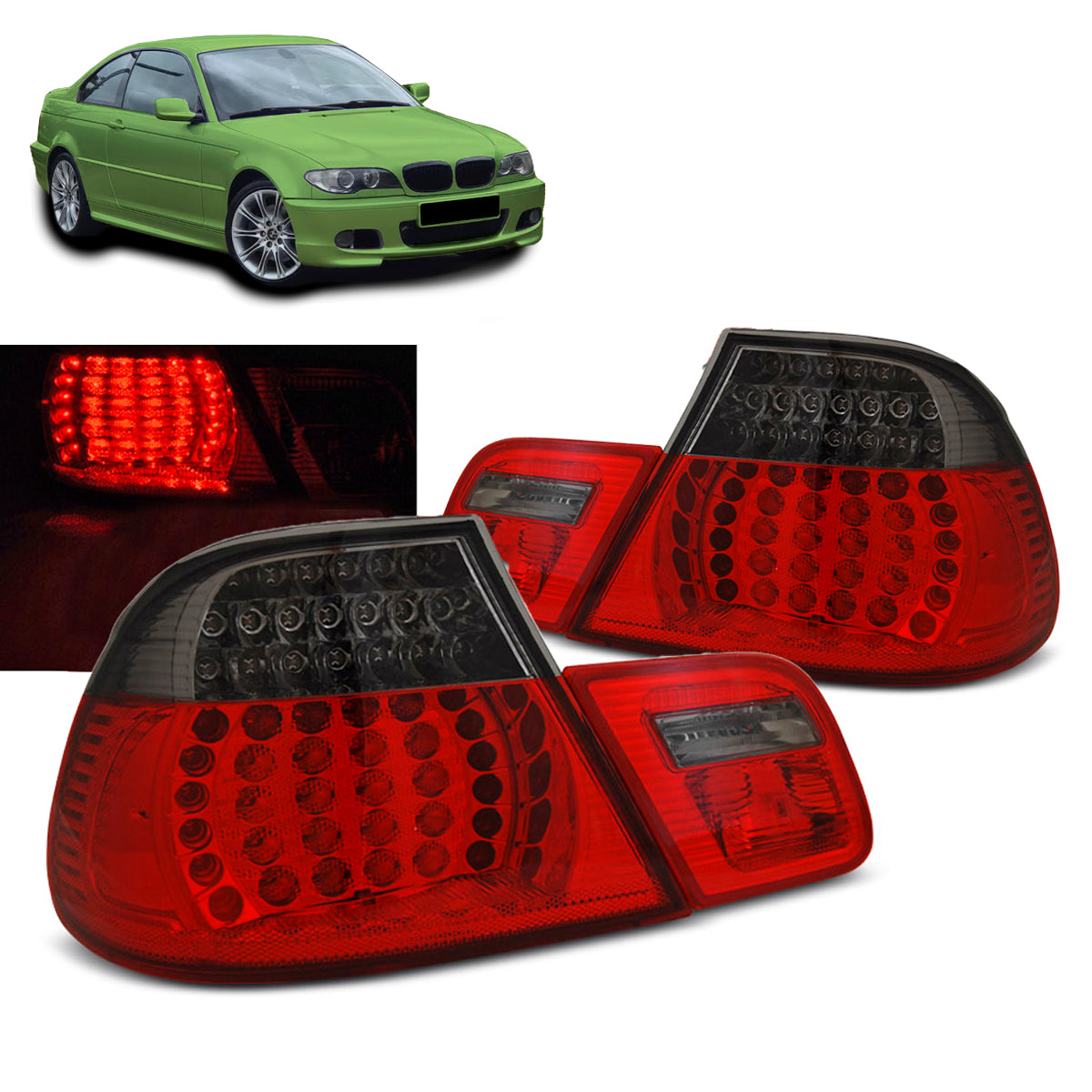 LED Rücklichter Rot Smoke passend für BMW E46 04.03-06 COUPE