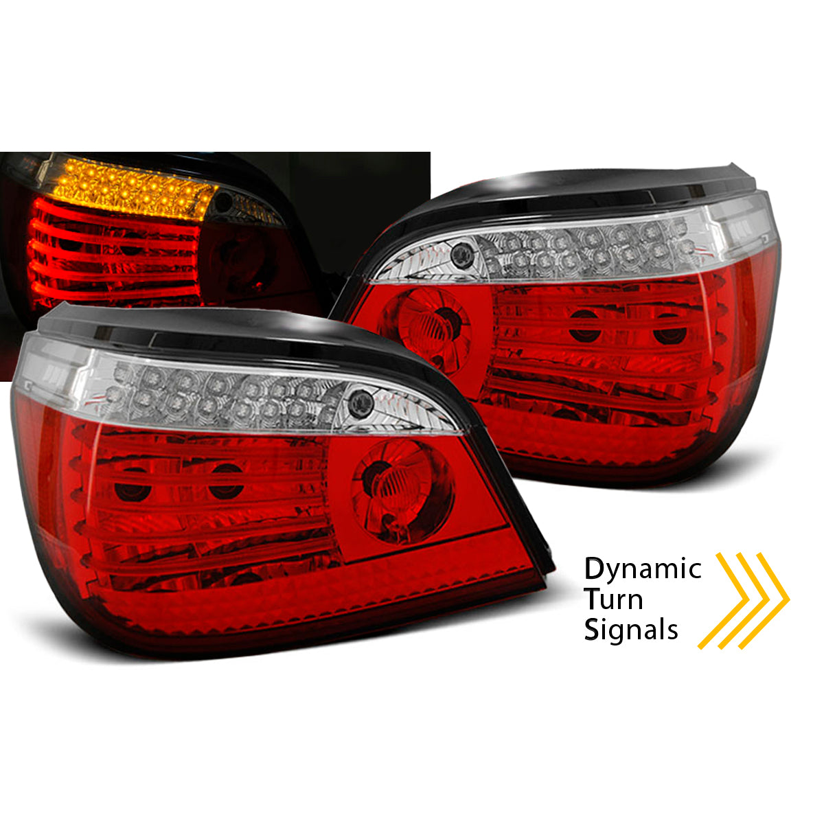 LED Rücklichter Rot Weiß SEQ passend für BMW E60 07.03-07