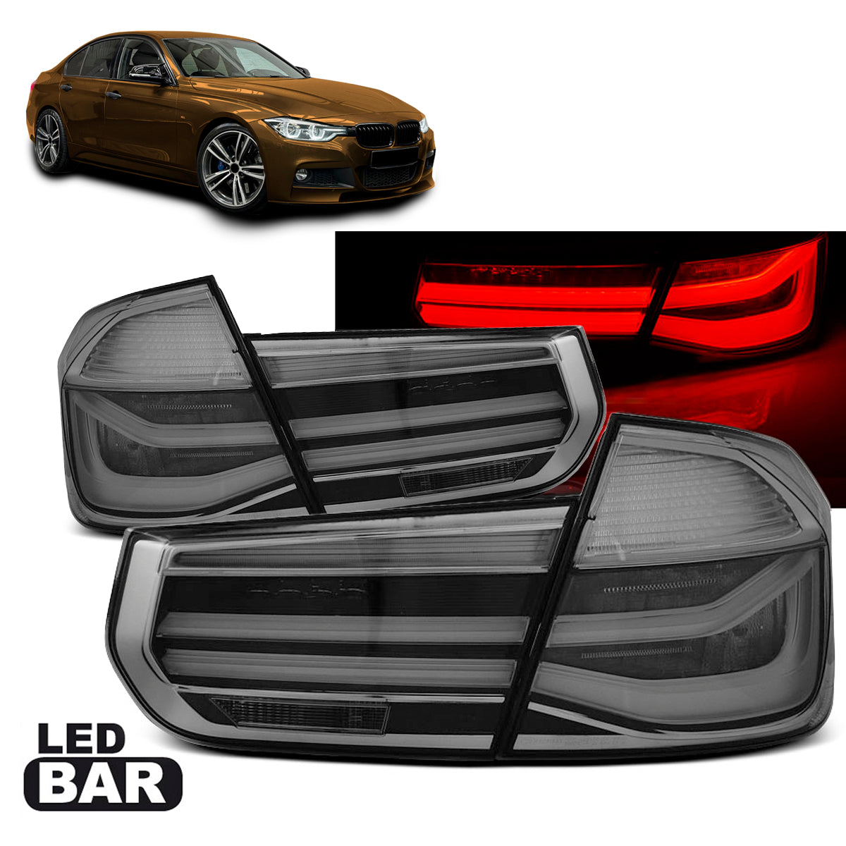 LED BAR Rücklichter Rauch passend für BMW F30 11-15