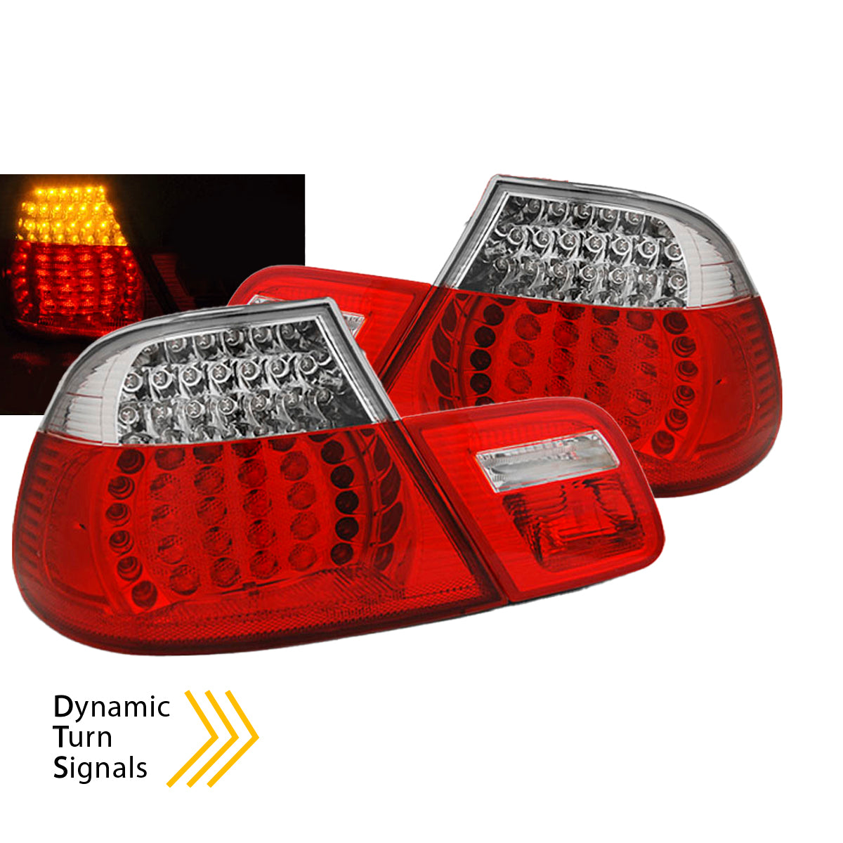 LED Rücklichter Rot Weiß SEQ passend für BMW E46 04.99-03.03 Coupé