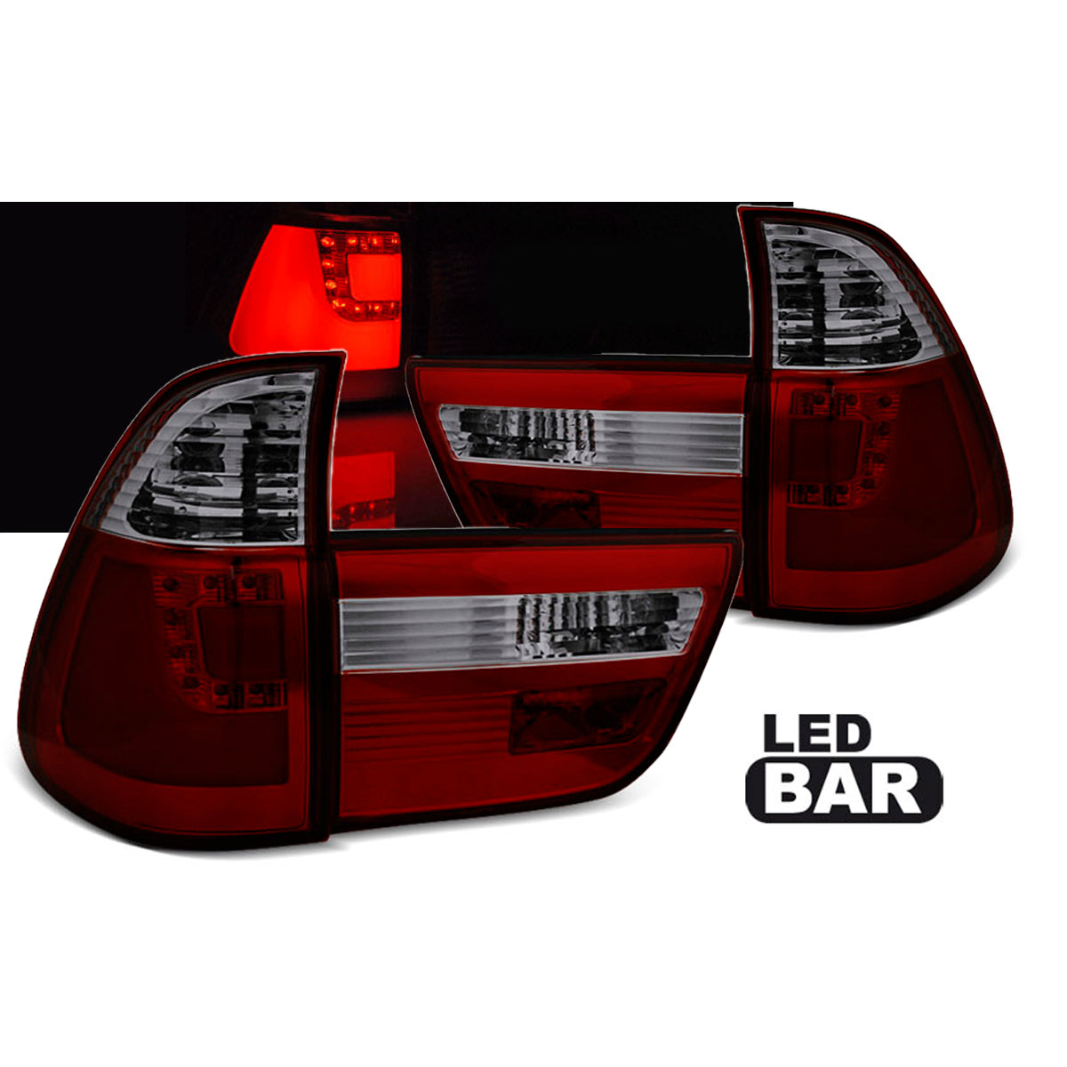 LED BAR Rücklichter Rot Rauch passend für BMW X5 E53 09.99-10.03
