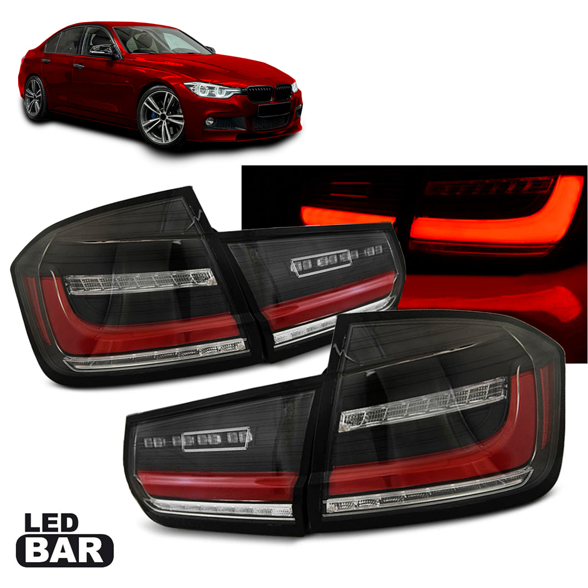 LED BAR SEQ Rücklichter Schwarz passend für BMW F30 11-18