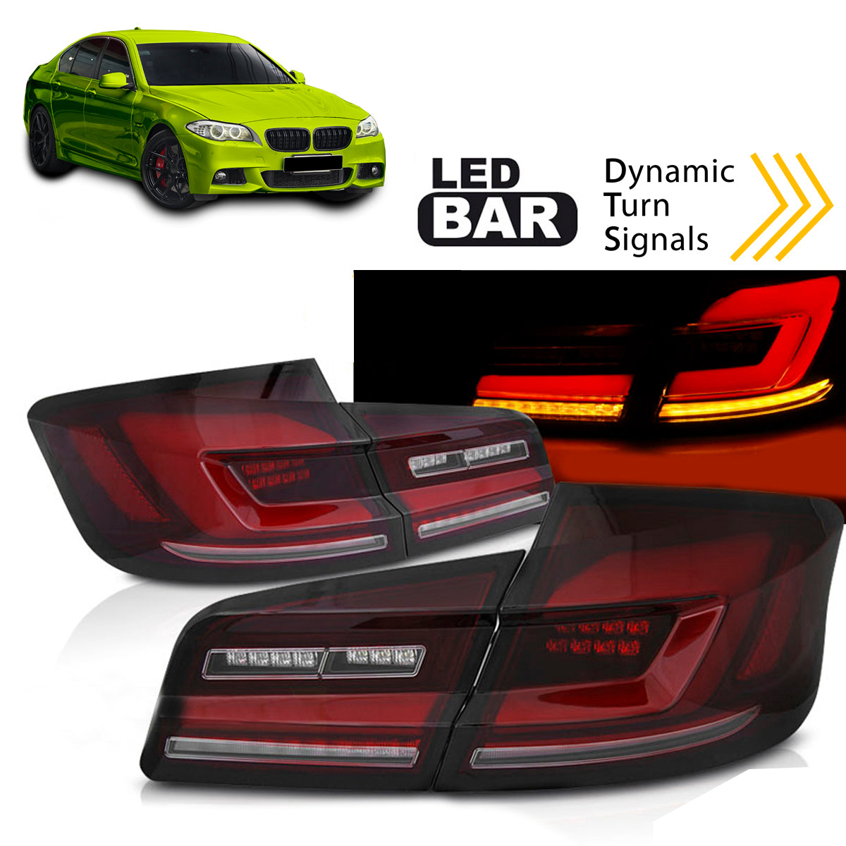 LED-BAR SEQ Rücklichter Rot Rauch passend für BMW F10 10-16