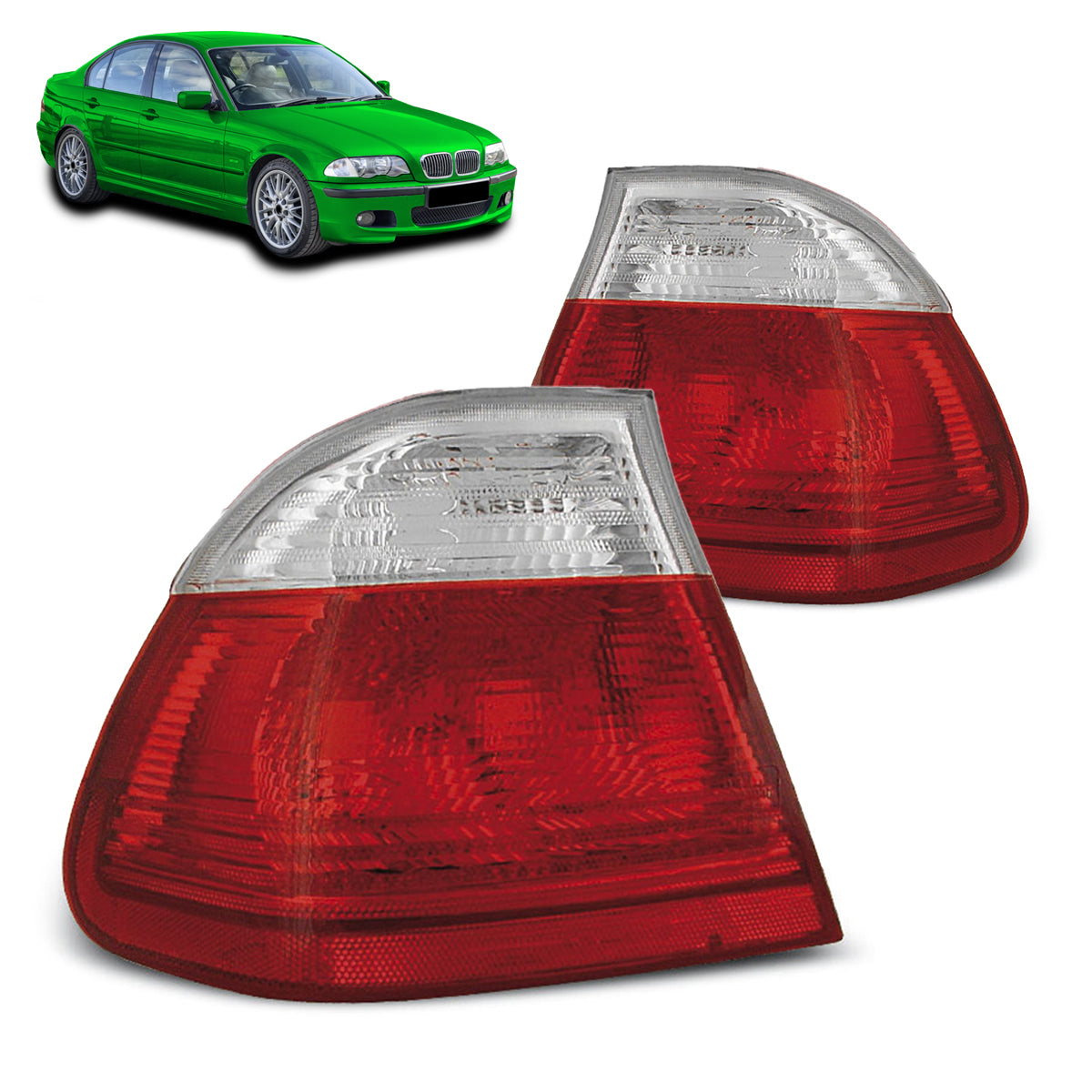 Rücklichter Rot Weiß passend für BMW E46 05.98-08.01 Limousine