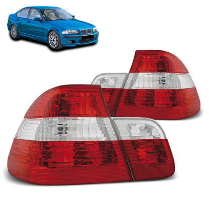 Rücklichter Rot Weiß passend für BMW E46 05.98-08.01 Limousine