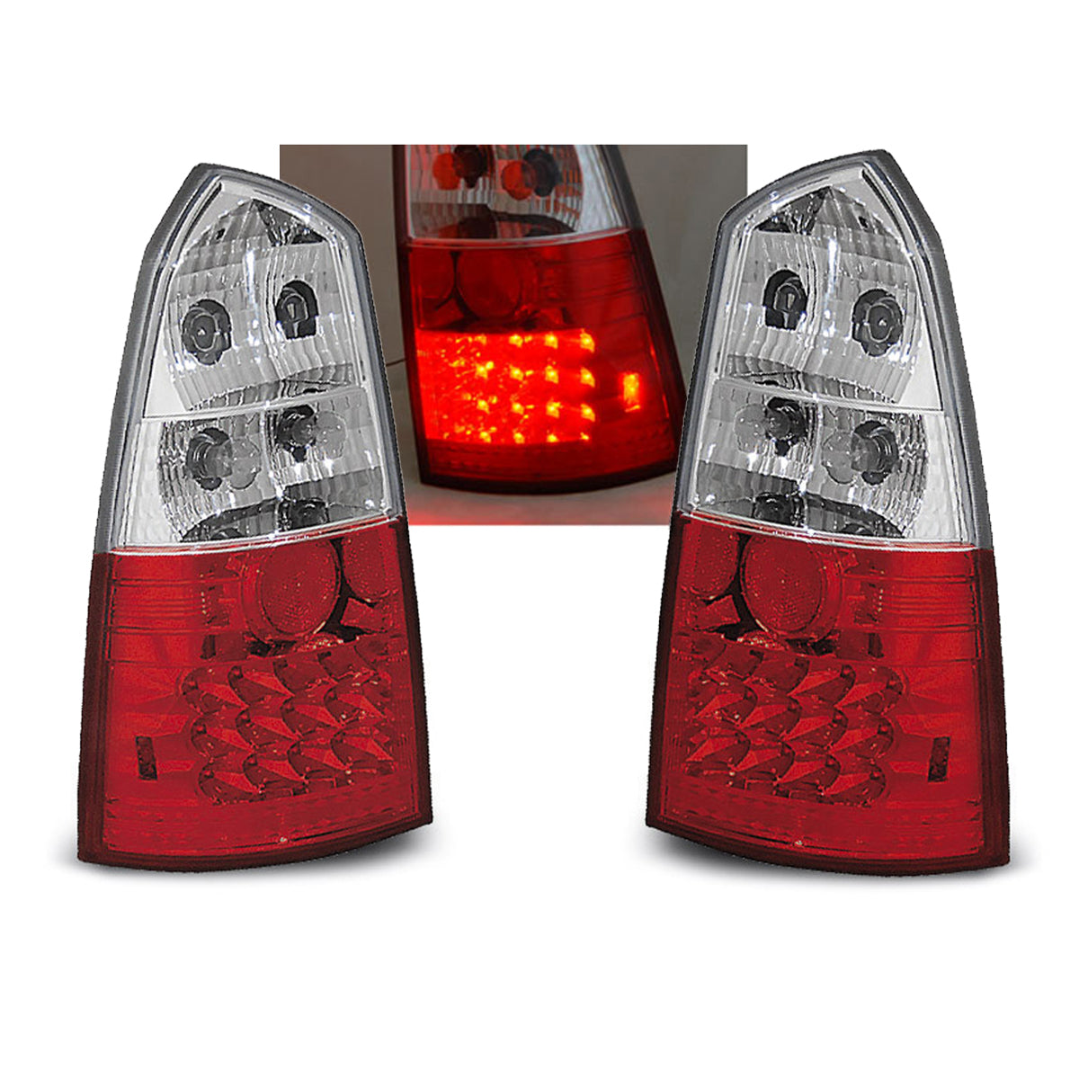 Rücklichter Ford Focus MK1 10.98-10.04 Kombi Rot Weiß LED